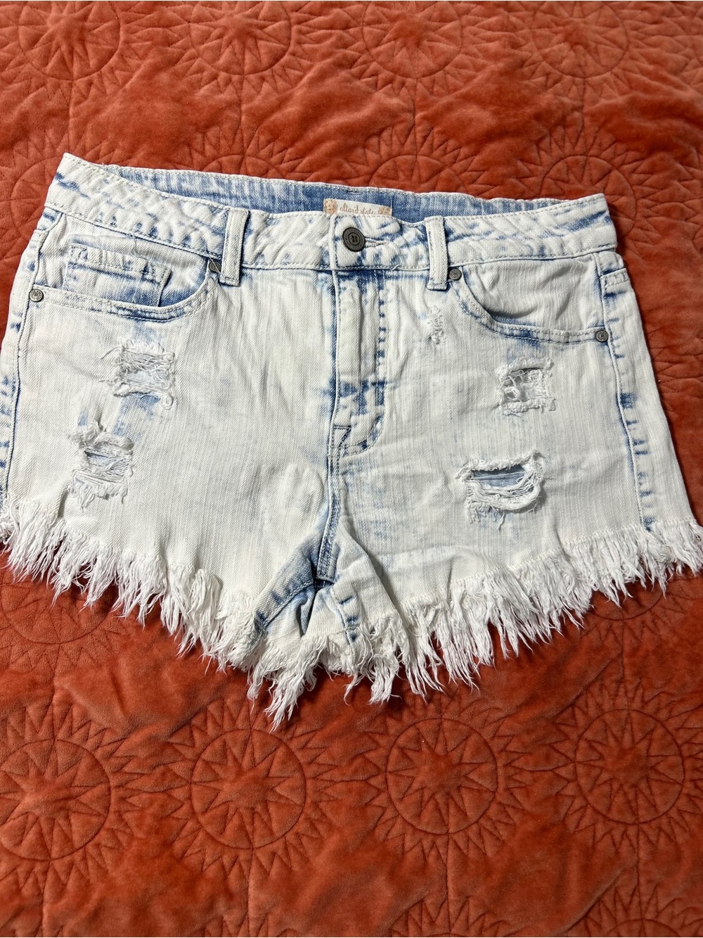 Altar'd State Light Blue Distressed Denim Cutoff Shorts
